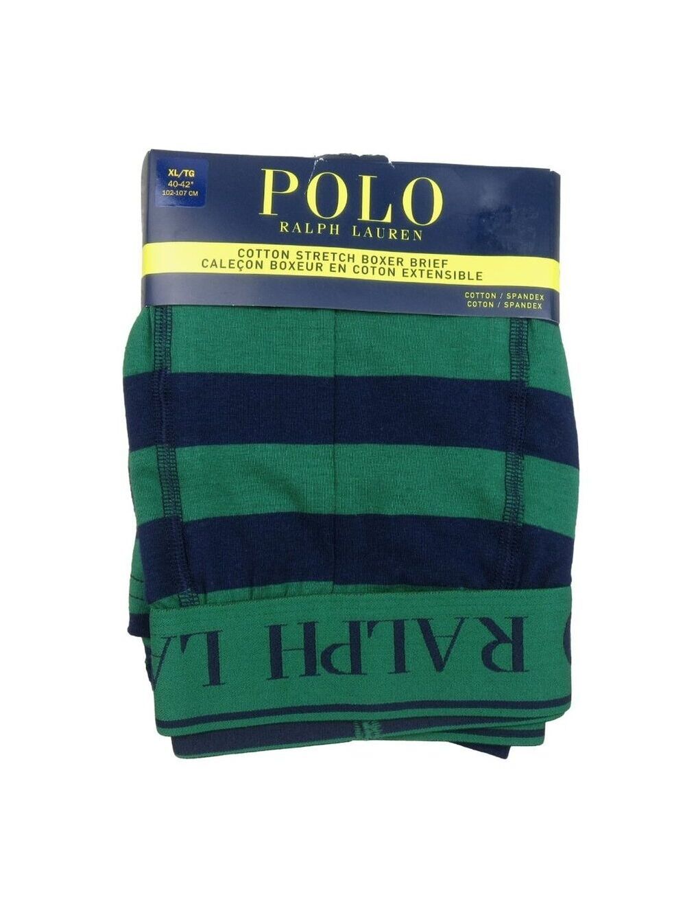 Polo Ralph Lauren Boxer Briefs Mens Size XL Green Navy Striped NEW